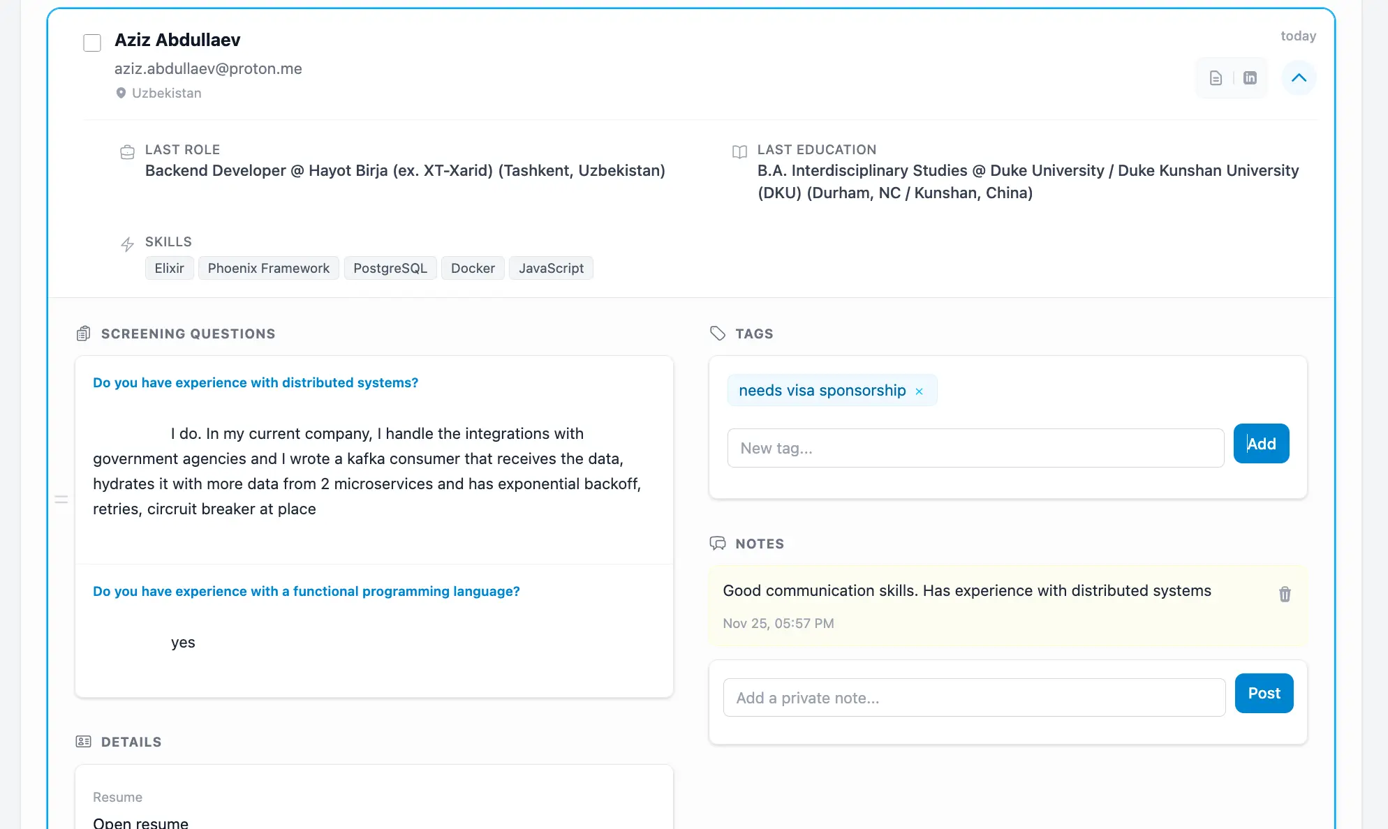 Candidate Management